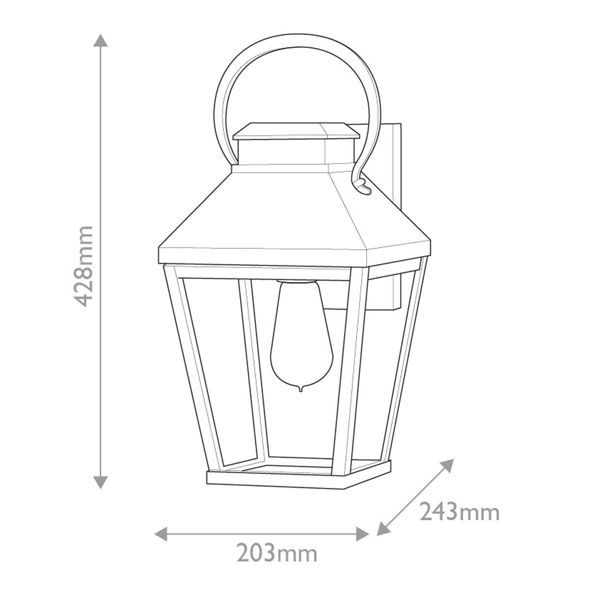 Hinkley Dawson 1 lt Outdoor Medium Wall Lantern - E27