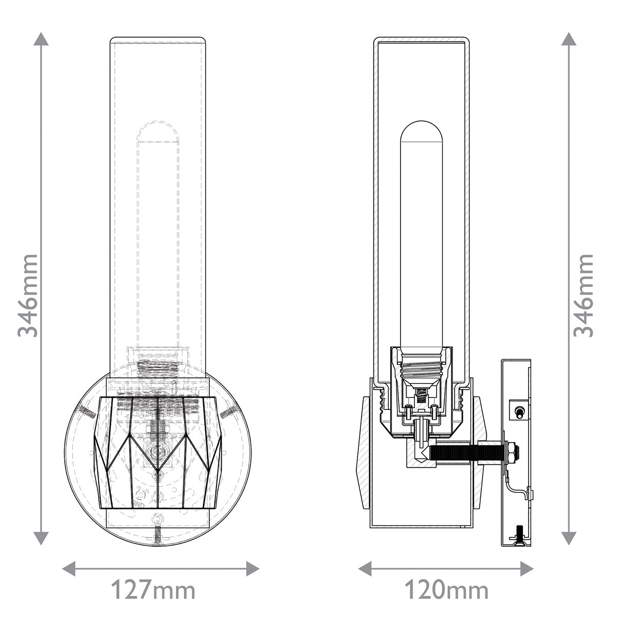 Hinkley Ellison 1 lt Wall Light - IP44 E27