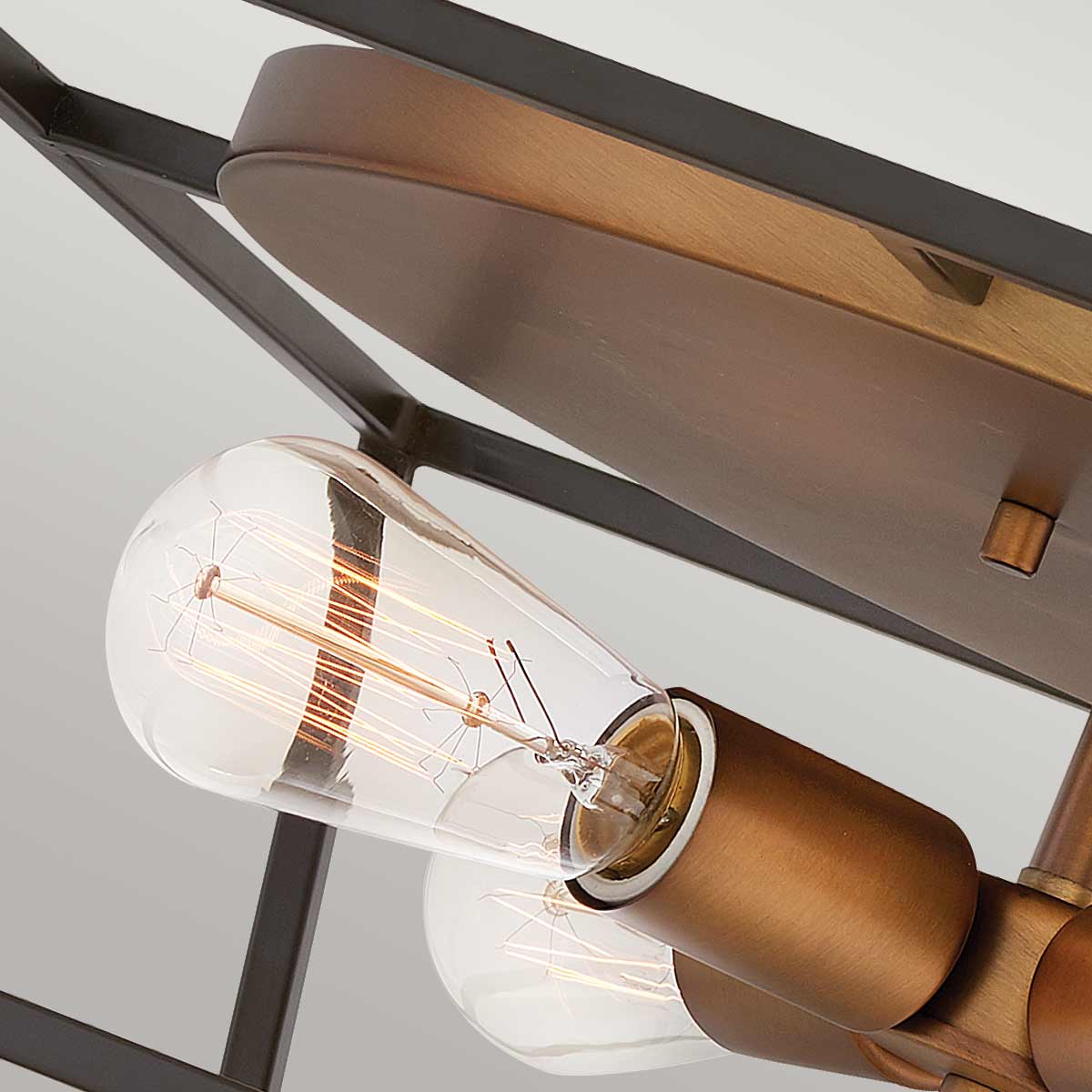 Fulton 4 Light Flush - Bronze and Brass E27