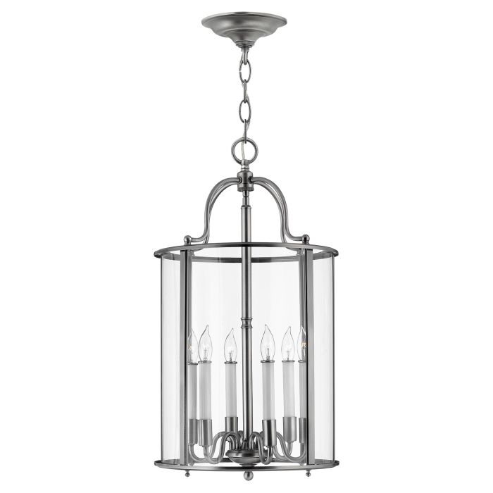 Gentry 3/4/6 Light Pendant- Nickel/ Silver/ Brass