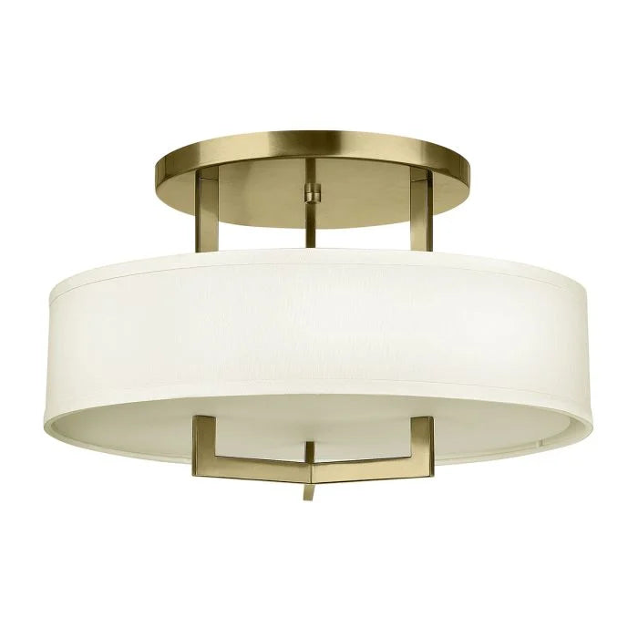 Hampton 3 Light Semi-Flush - Brushed Brass/ Antique Nickel