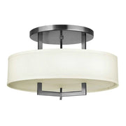 Hampton 3 Light Semi-Flush - Brushed Brass/ Antique Nickel