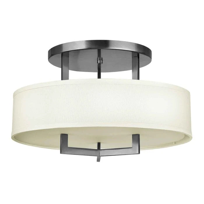 Hampton 3 Light Semi-Flush - Brushed Brass/ Antique Nickel