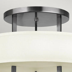 Hampton 3 Light Semi-Flush - Brushed Brass/ Antique Nickel