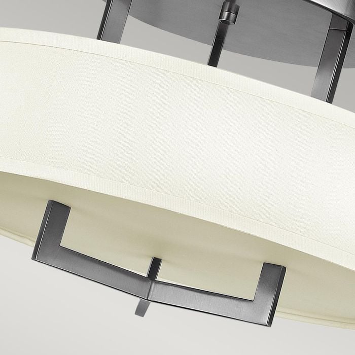 Hampton 3 Light Semi-Flush - Brushed Brass/ Antique Nickel