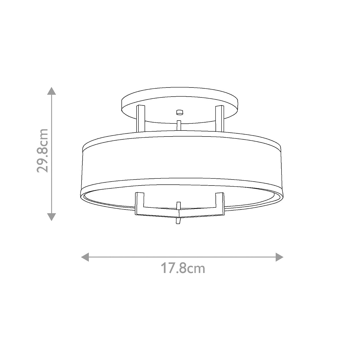 Hampton 3 Light Semi-Flush - Promotional Offer