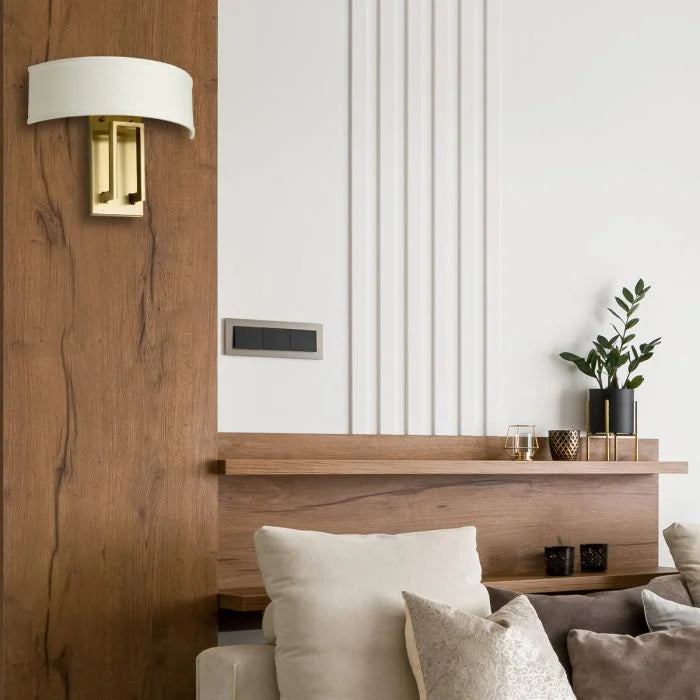 Hampton 2 Light Wall Light  - Brushed Brass/ Antique Nickel