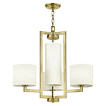 4 lt Hampton Chandelier - Brushed Brass/ Antique Nickel