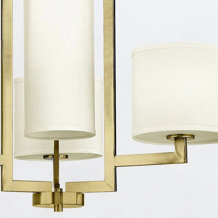 4 lt Hampton Chandelier - Brushed Brass/ Antique Nickel