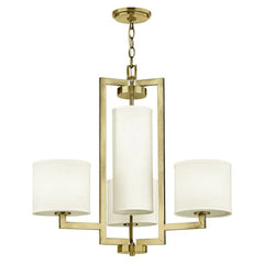 4 lt Hampton Chandelier - Brushed Brass/ Antique Nickel