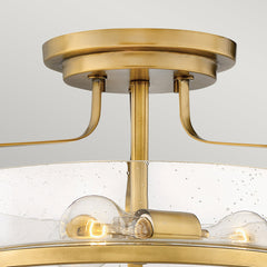 Harper 3 Light Small/Large Semi-Flush - In Various Finishes E27