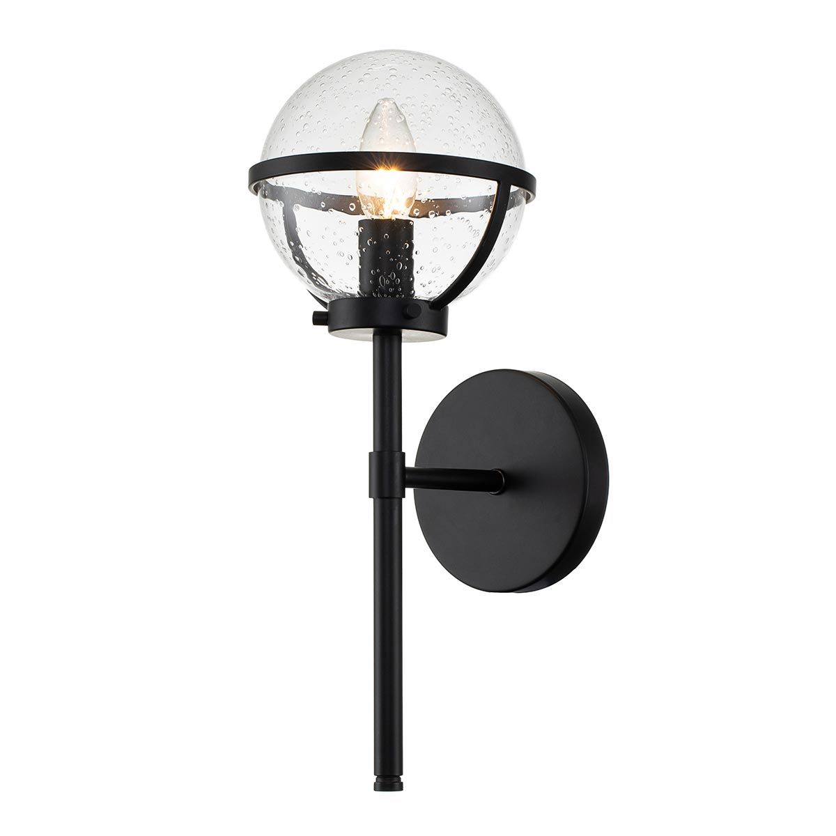 Hollis Single Light Wall Light IP44 - Heritage Brass/Black/Brass