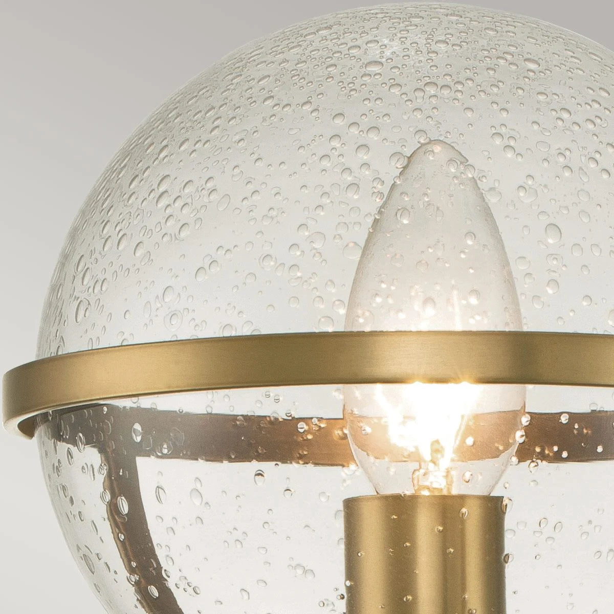 Hollis Single Light Wall Light IP44 - Heritage Brass