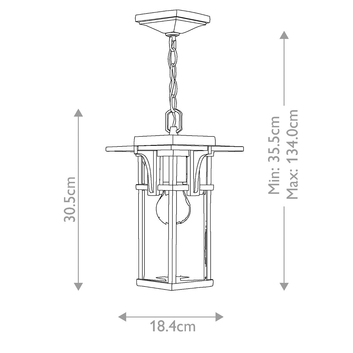 Manhattan 1 Light Chain Lantern - Oil Rubbed Bronze IP23 E27