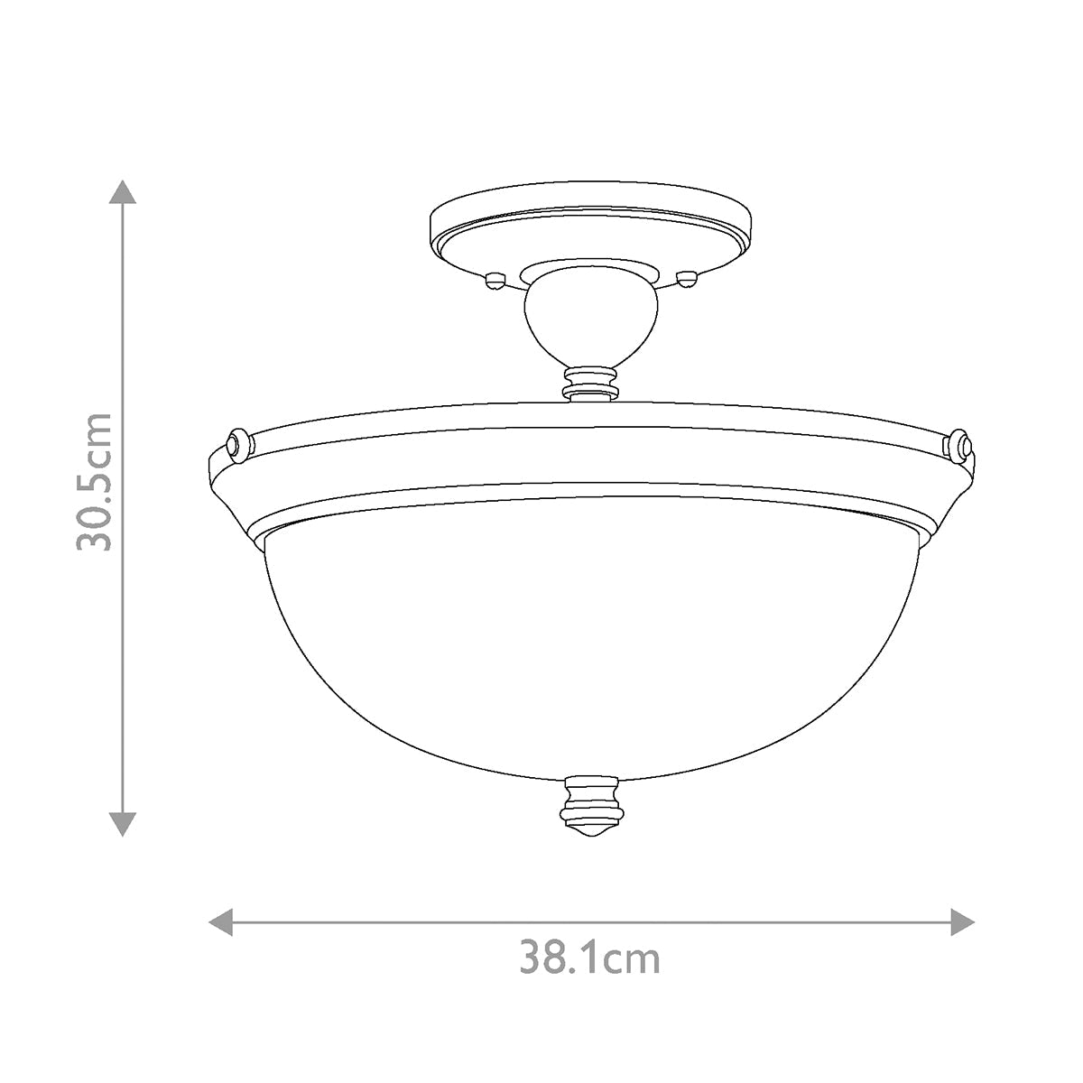 Mayflower 3 Light Semi-Flush - Olde Bronze E27