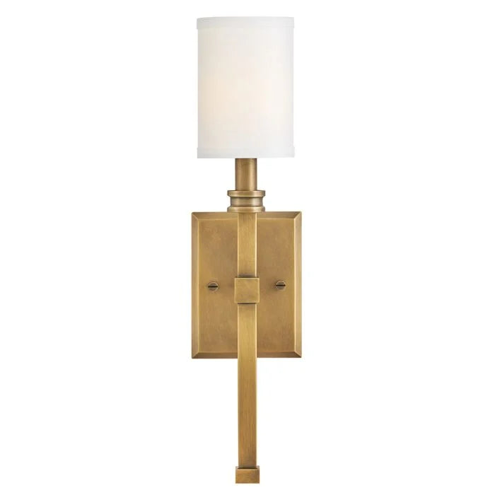 Hinkley Moore 1 lt Wall Light - Heritage Brass with Ivory Linen Shade