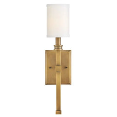 Hinkley Moore 1 lt Wall Light - Heritage Brass with Ivory Linen Shade