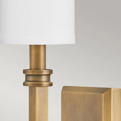 Hinkley Moore 1 lt Wall Light - Heritage Brass with Ivory Linen Shade