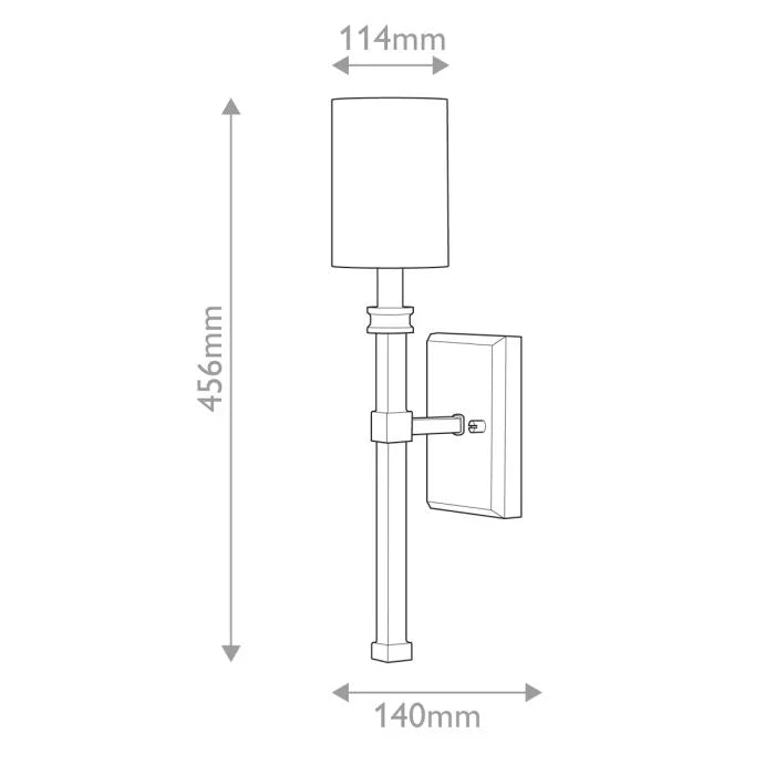 Hinkley Moore 1 lt Wall Light - Heritage Brass with Ivory Linen Shade