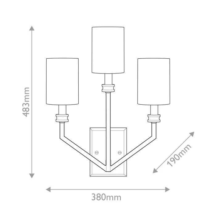 Hinkley Moore 3 lt Large Wall Light - Heritage Brass with Ivory Linen Shade