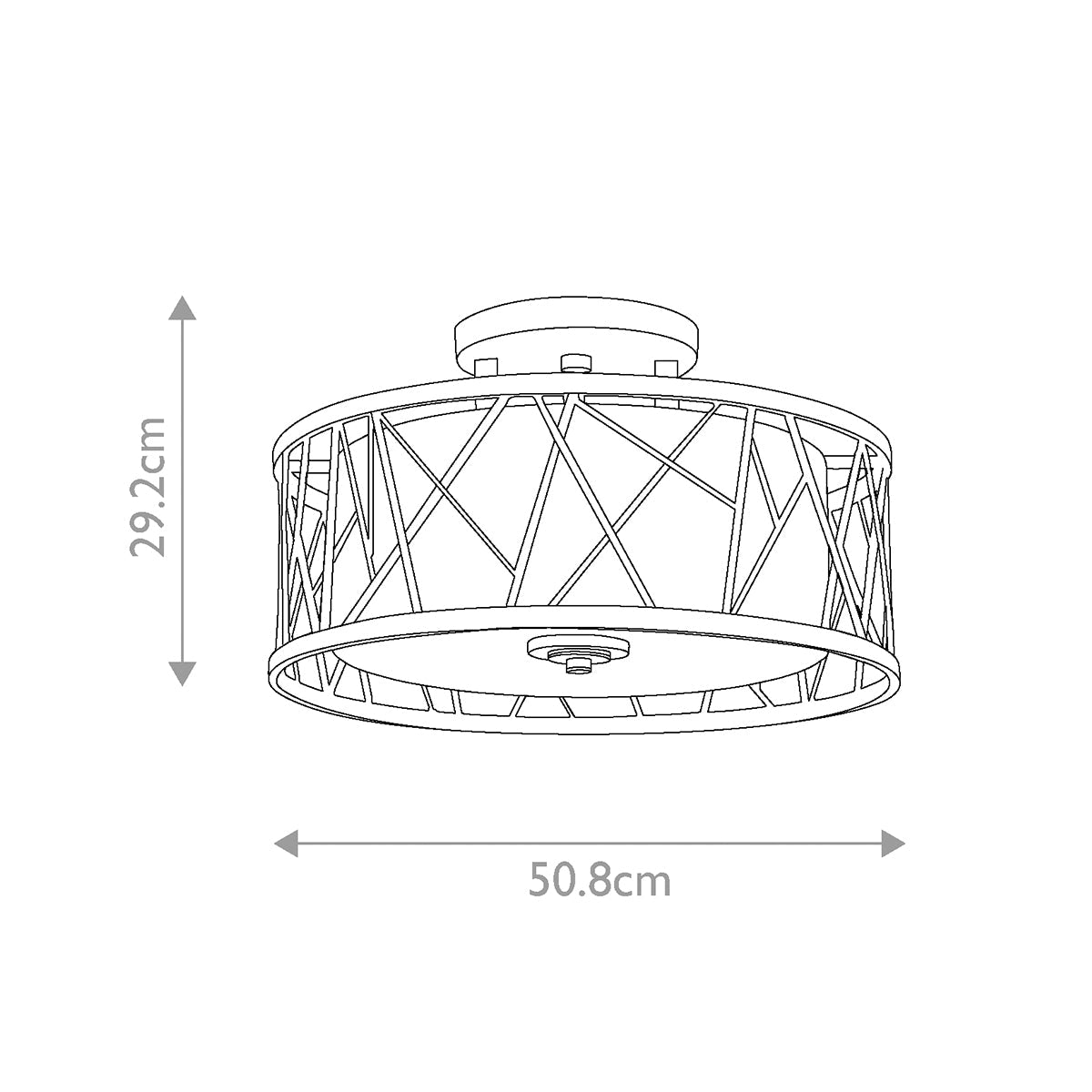 Nest 3 Light Semi-Flush - Silver Leaf, Linen Glass E27