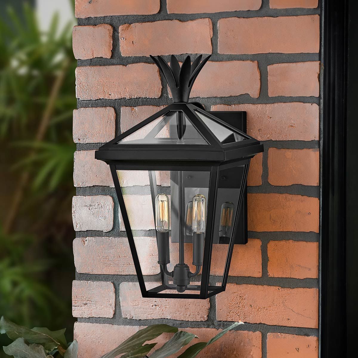 Palma 1lt Small/Medium Outdoor Wall Lantern - Black/Bronze E27 IP44