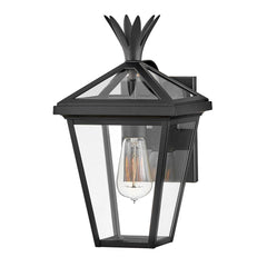 Palma 1lt Small/Medium Outdoor Wall Lantern - Black/Bronze E27 IP44