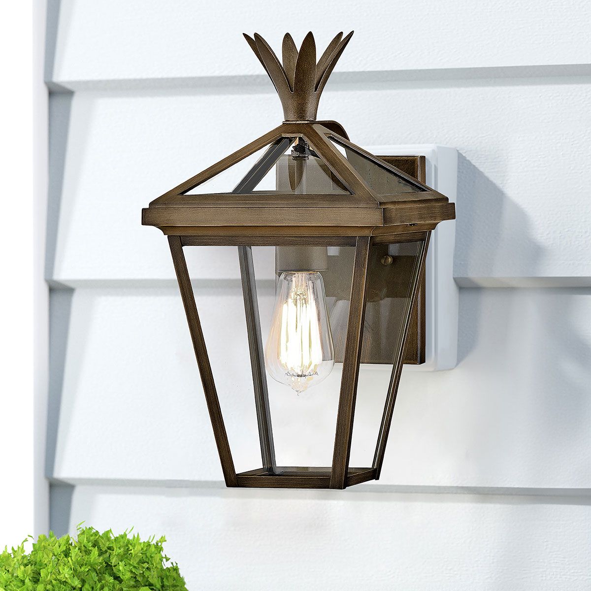 Palma 1lt Small/Medium Outdoor Wall Lantern - Black/Bronze E27 IP44