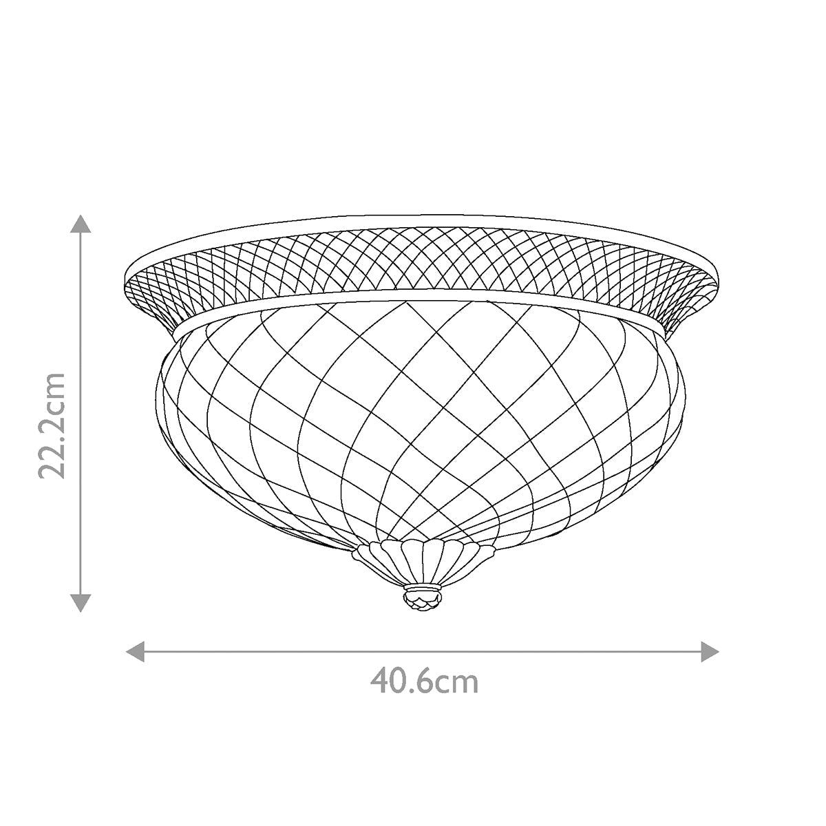 Plantation 2/3Lt Light Flush - Various Finishes E27