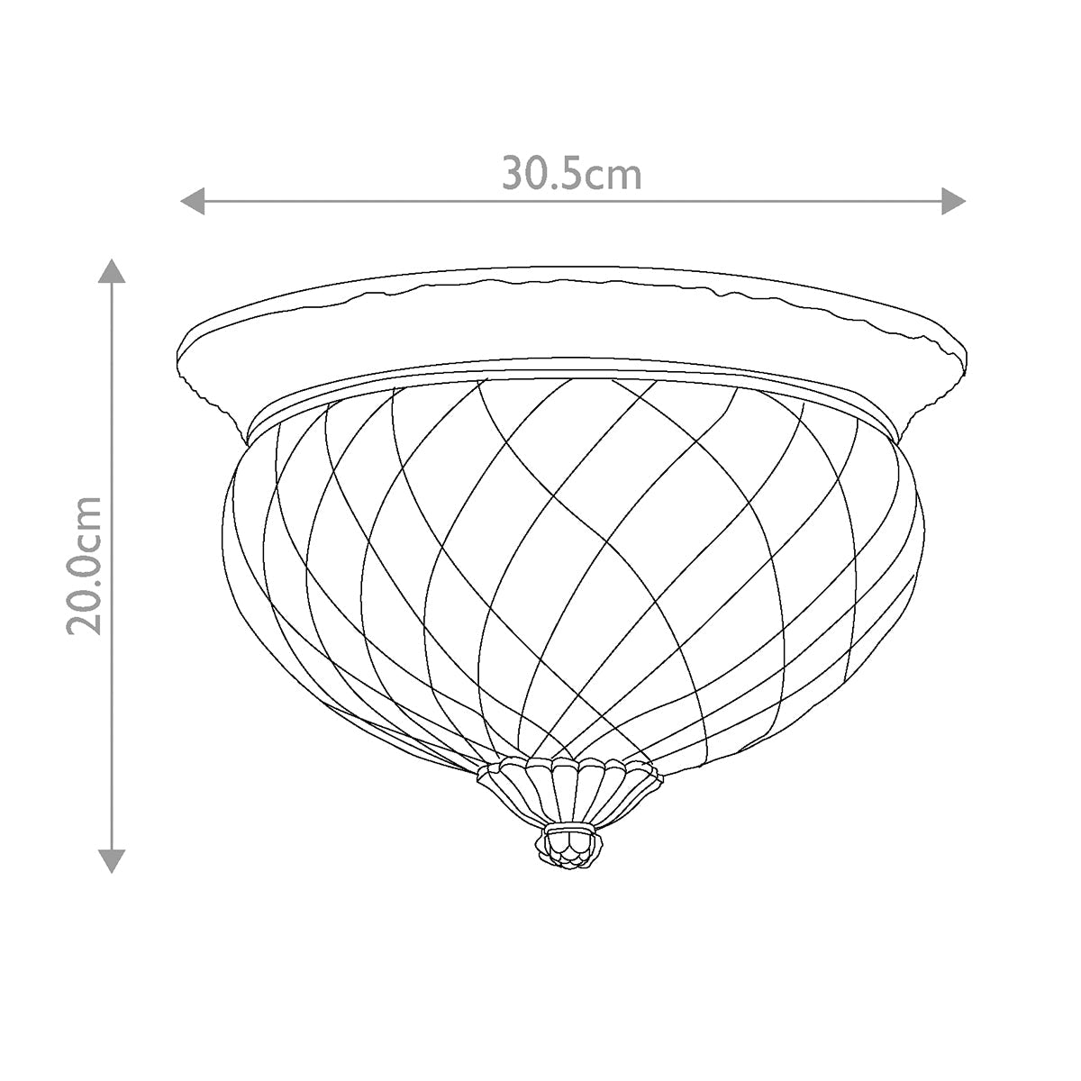 Plantation 2/3Lt Light Flush - Various Finishes E27