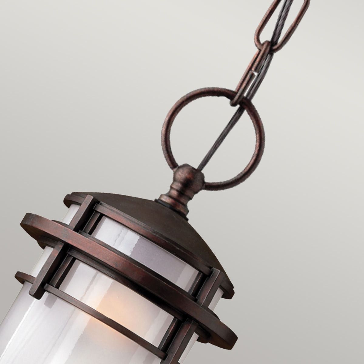 Reef 1 Light Chain Lantern - Hematite/Victorian Bronze IP23 E27