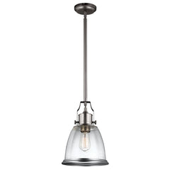 Hobson 1Lt Medium Pendant Ceiling Light - Satin Nickel Finish