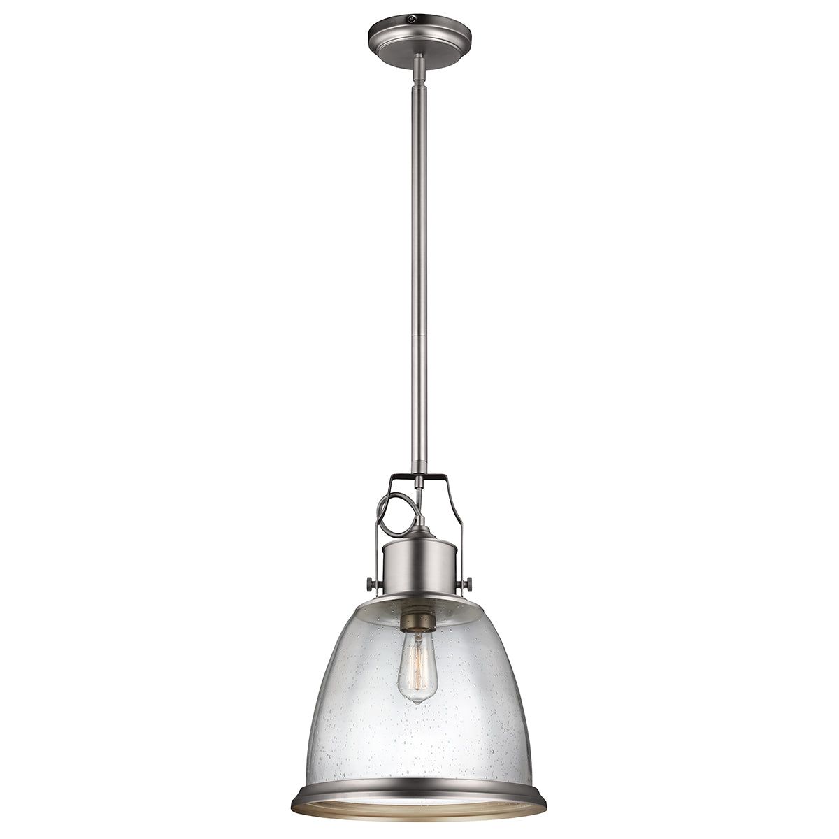 Hobson 1Lt Large Pendant Ceiling Light - Satin Nickel Finish