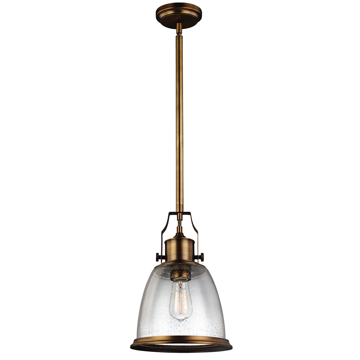 Hobson 1Lt Medium Pendant Ceiling Light - Aged Brass Finish