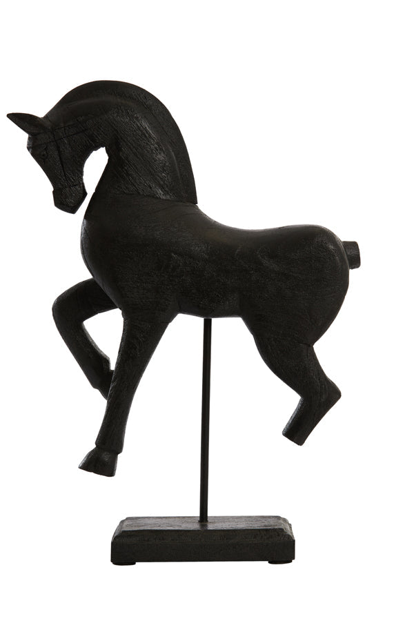 Horse Ornament - Matt Black Wood Finish