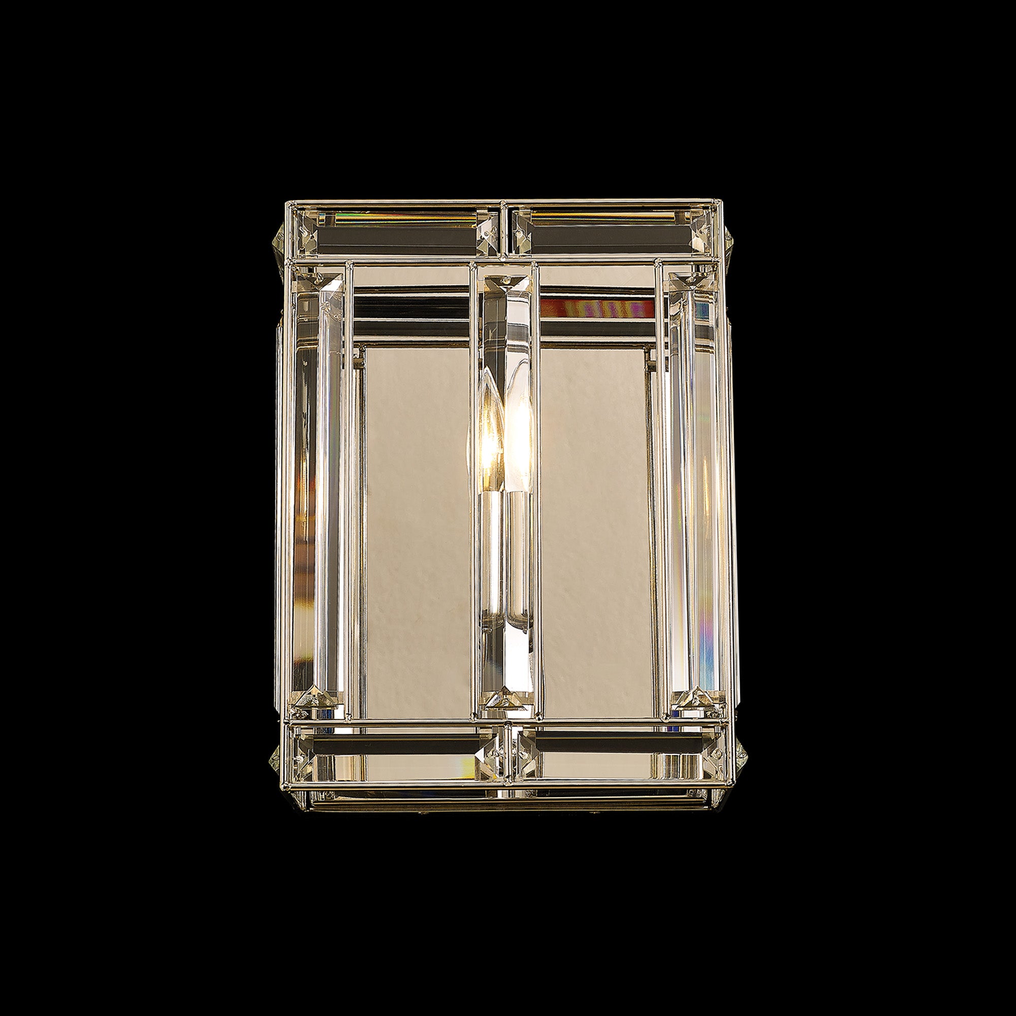 Hound Rectangular/Square Wall Light, 2 Light E14, Polished Nickel