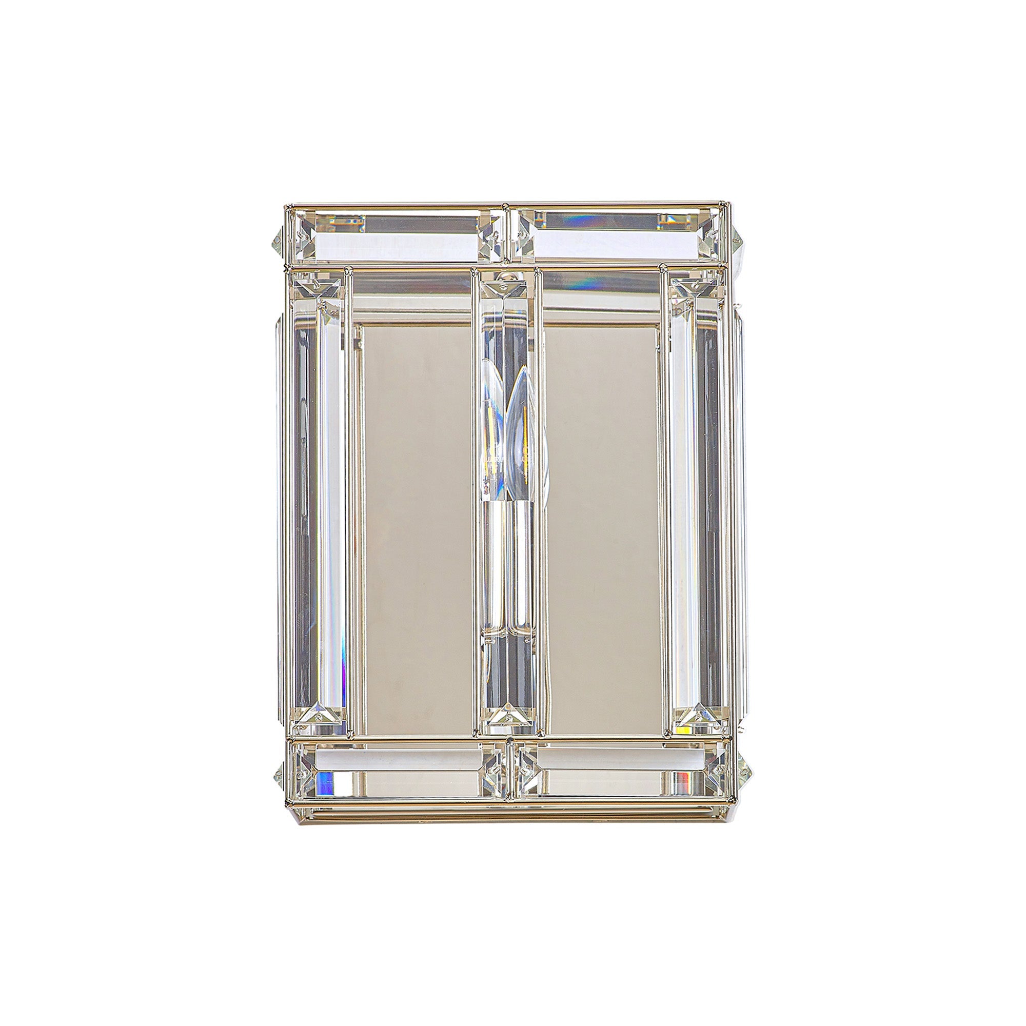 Hound Rectangular/Square Wall Light, 2 Light E14, Polished Nickel