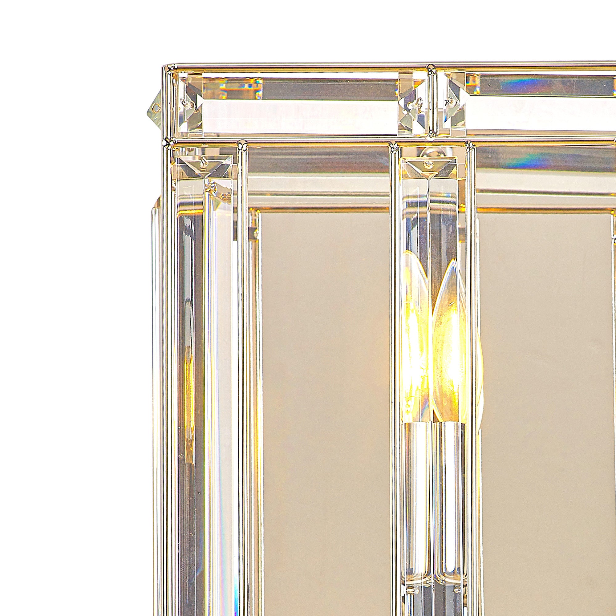 Hound Rectangular/Square Wall Light, 2 Light E14, Polished Nickel