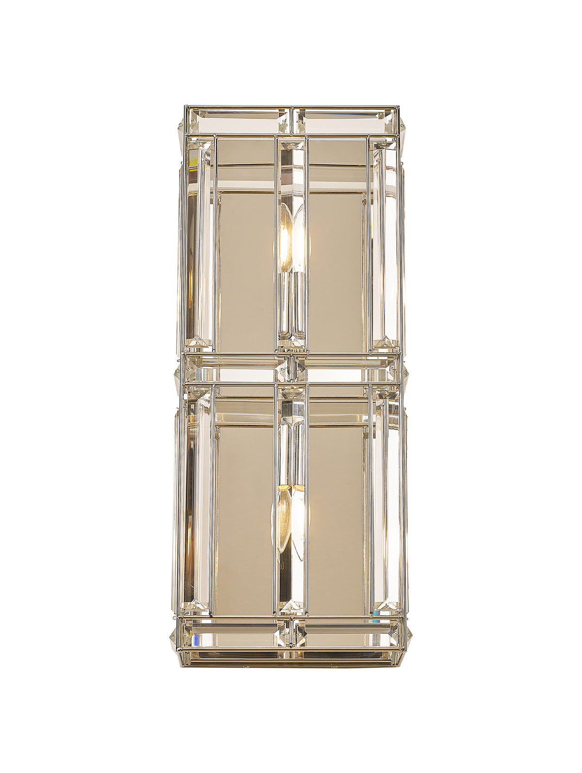 Hound Rectangular/Square Wall Light, 2 Light E14, Polished Nickel