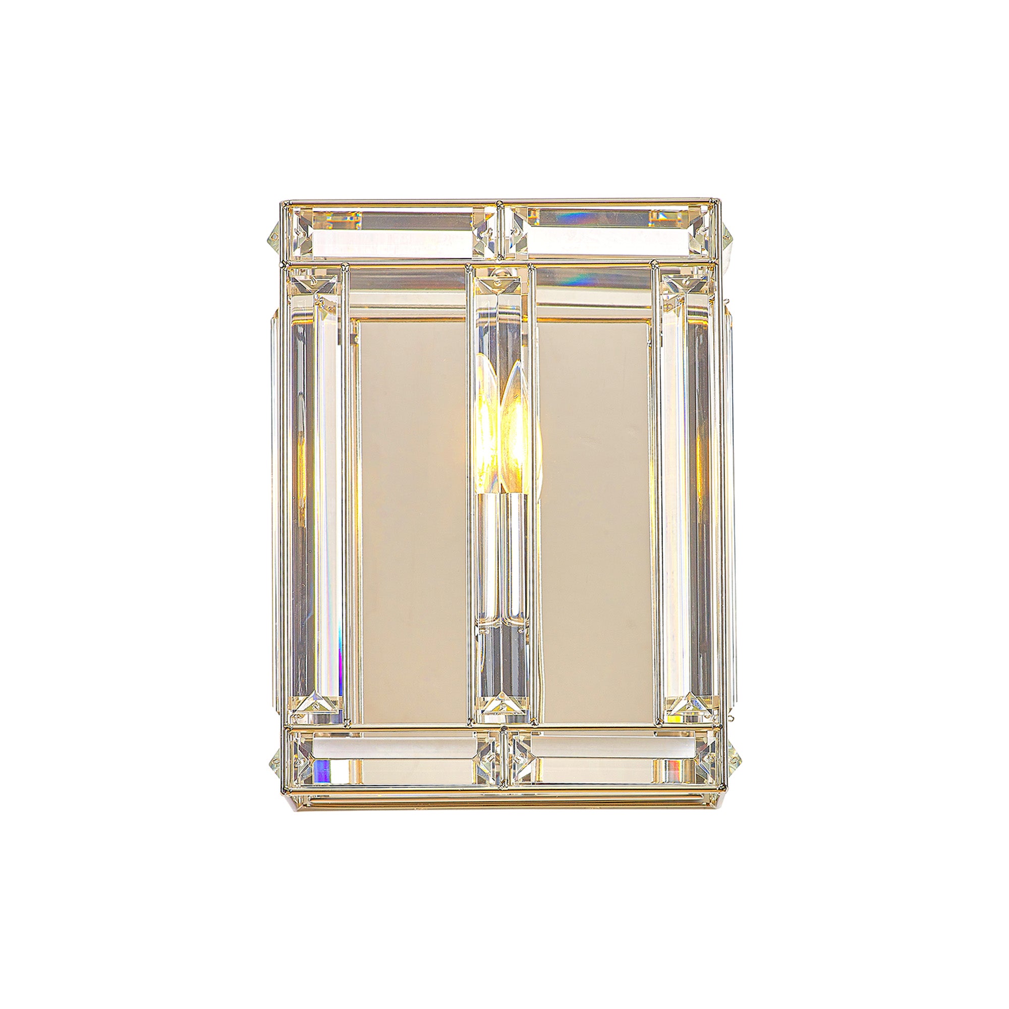Hound Rectangular/Square Wall Light, 2 Light E14, Polished Nickel