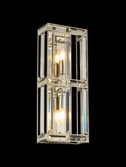 Hound Rectangular/Square Wall Light, 2 Light E14, Polished Nickel