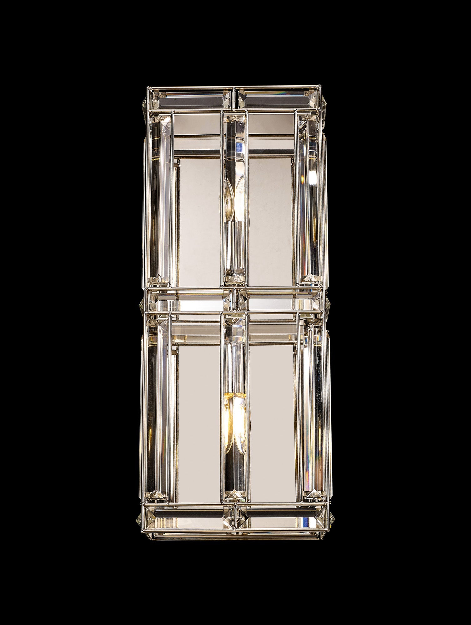 Hound Rectangular/Square Wall Light, 2 Light E14, Polished Nickel
