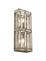 Hound Rectangular/Square Wall Light, 2 Light E14, Polished Nickel