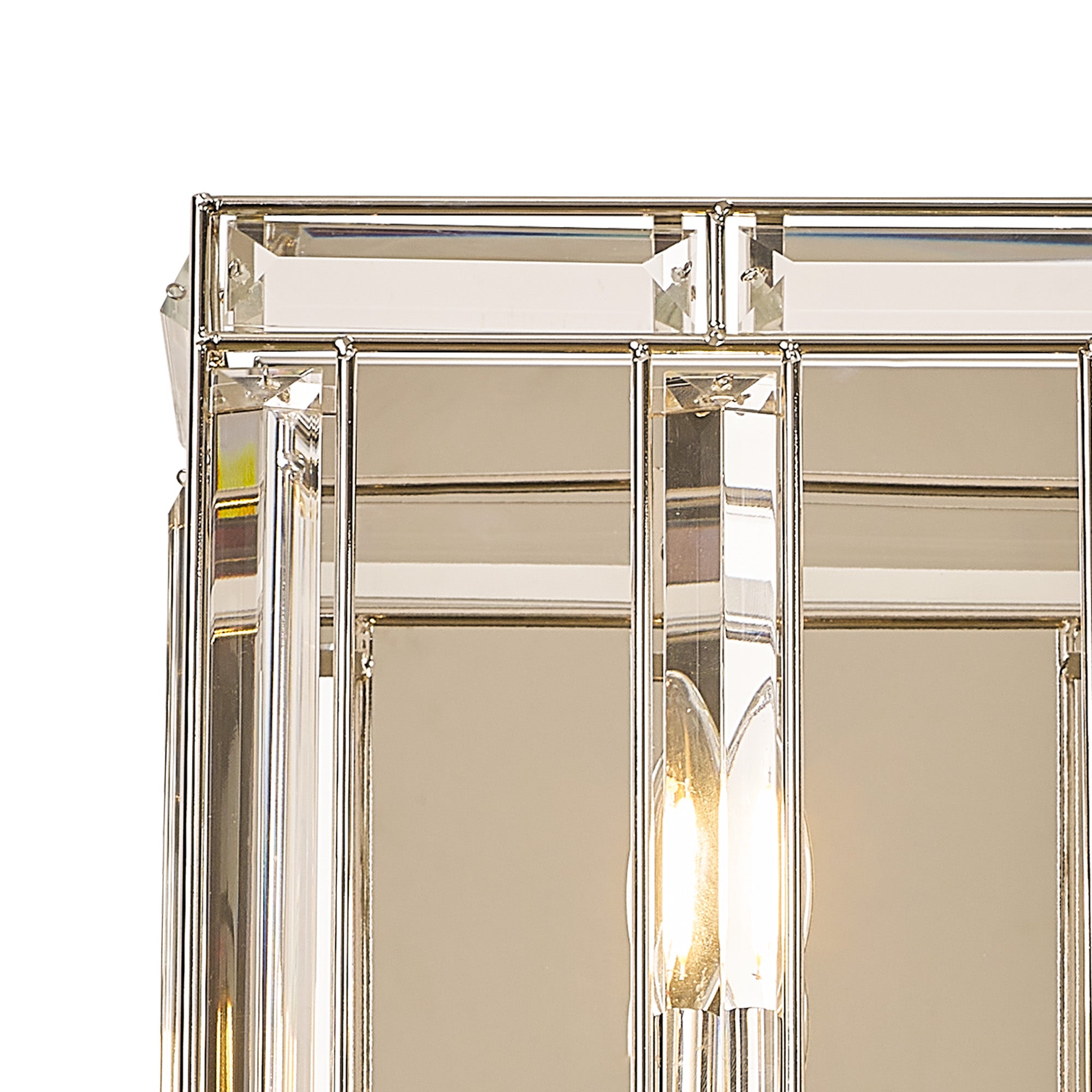 Hound Rectangular/Square Wall Light, 2 Light E14, Polished Nickel