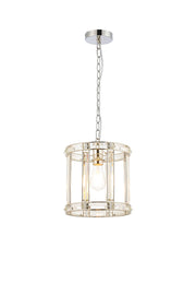 Hound Round Drum Pendant Light/Semi Flush Ceiling Light, 1 Light E27, Polished Nickel