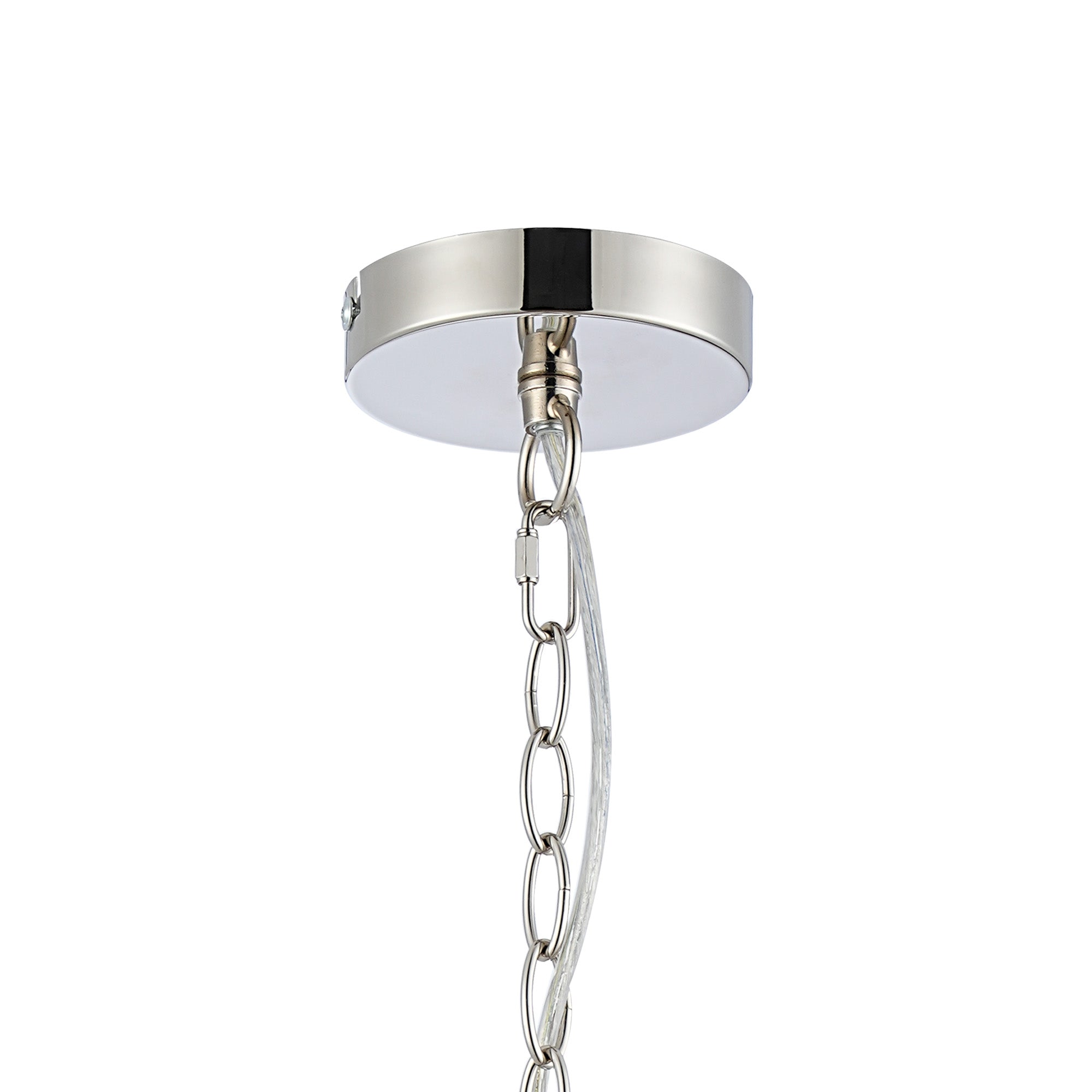 Hound Round Drum Pendant Light/Semi Flush Ceiling Light, 1 Light E27, Polished Nickel