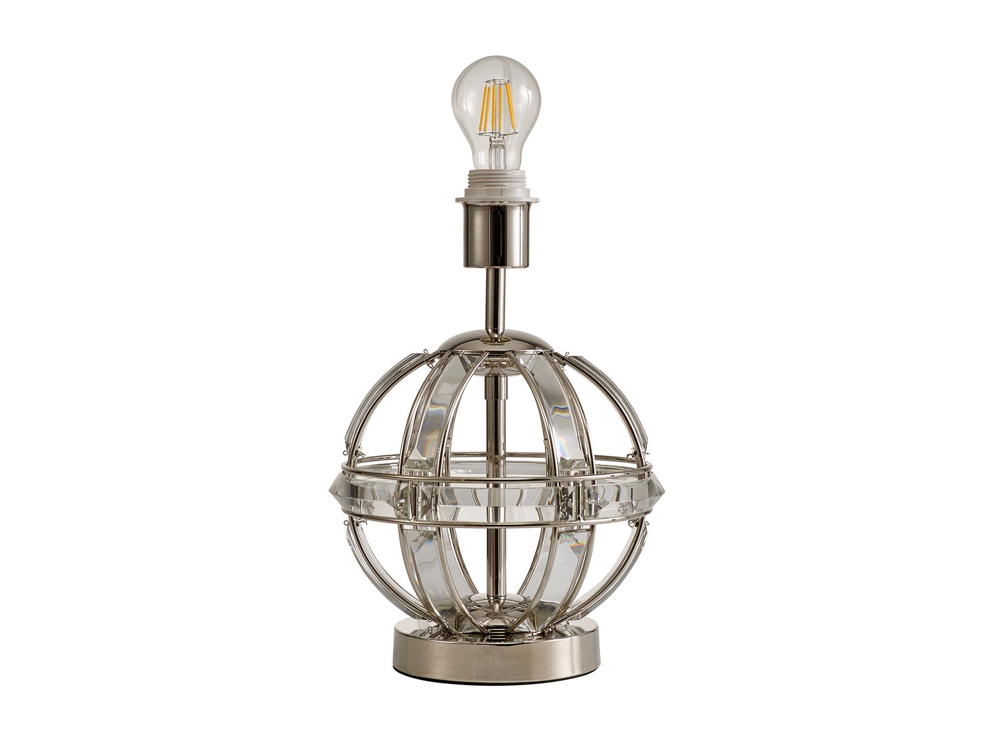 Hound Round Table Lamp, 1 Light E27, Polished Nickel
