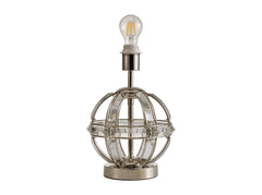 Hound Round Table Lamp, 1 Light E27, Polished Nickel