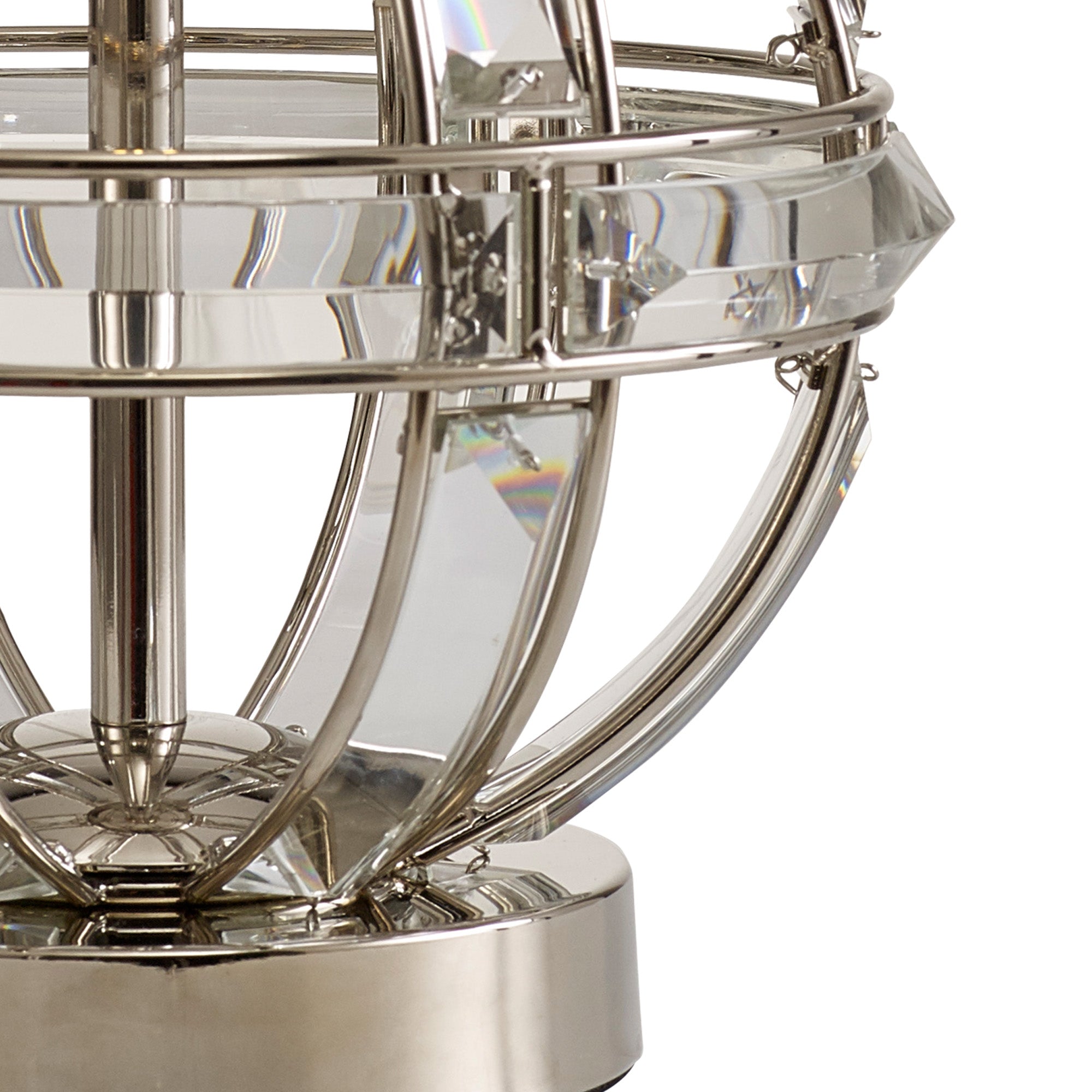 Hound Round Table Lamp, 1 Light E27, Polished Nickel