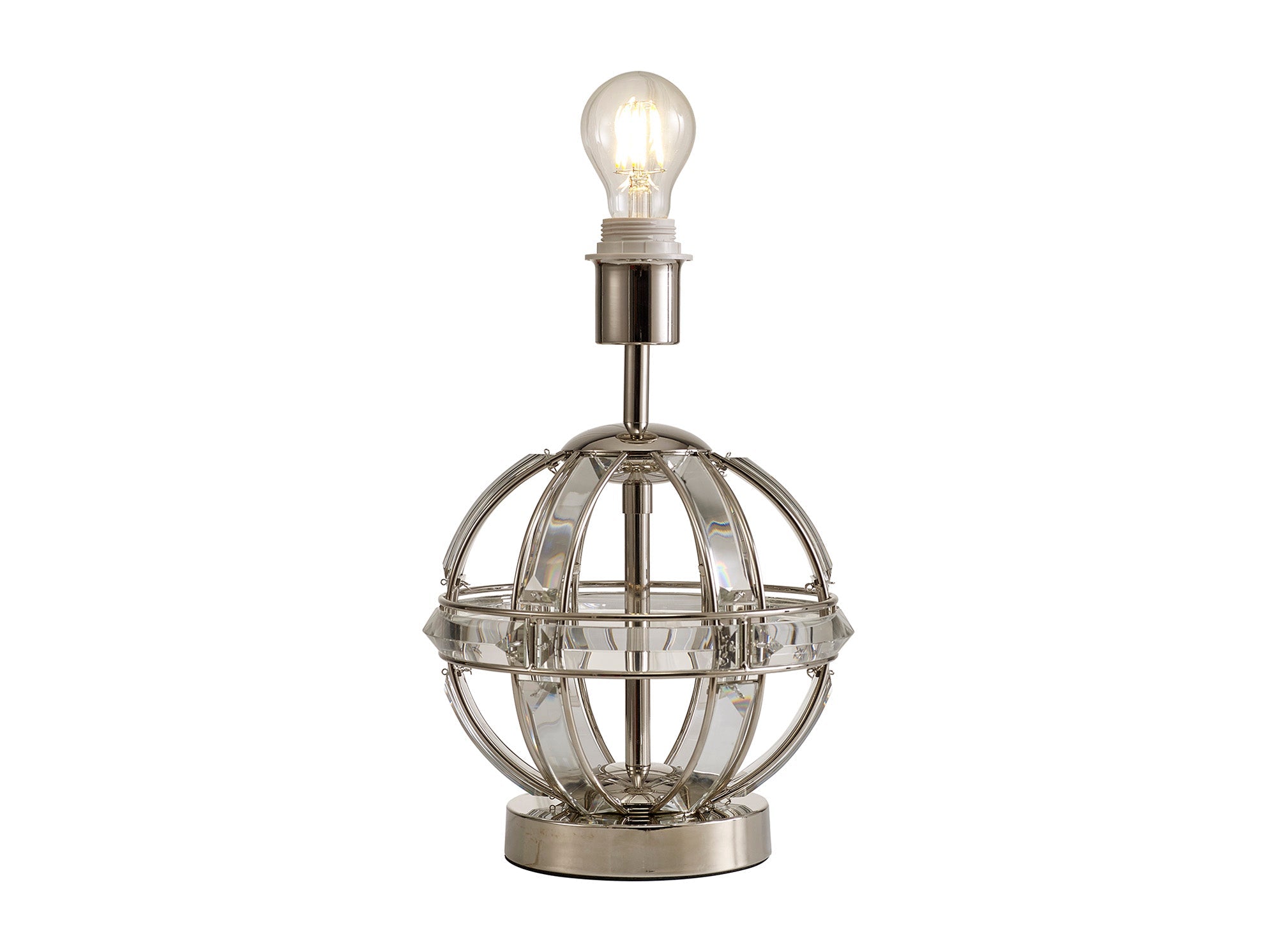 Hound Round Table Lamp, 1 Light E27, Polished Nickel